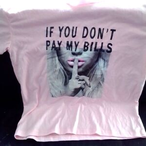 Pink Graphic T-Shirt SiE Sm Med Womens Light Pink Bnwot
